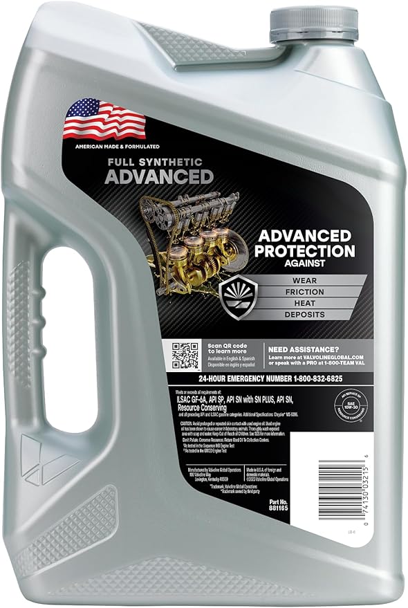 Valvoline Advanced Full Synthetic SAE 10W-30 Motor Oil 5 QT