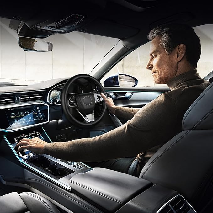 Leather Steering Wheel Cover, Anti-Slip, Safety, Soft, Breathable, Adaptable to 14.5-15 inches Steering Wheel Fit SUV Jeep Van Sedan, Car Steering Wheel Protector for Women Men,Classic Black