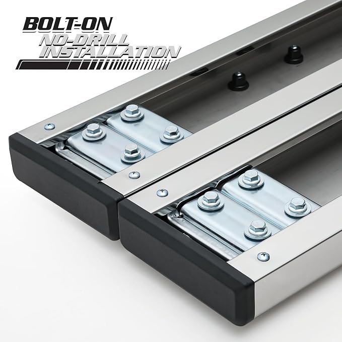 M-Auto 6.75" Running Boards Side Step Bars Compatible with 2019-2025 Chevy Silverado GMC Sierra 1500 2500HD 3500HD Regular Cab, Stainless Steel Side Step Nerf Bars, Polished Chrome