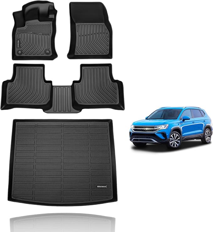 KELCSEECS Floor Mats & Cargo Liner Custom for Volkswagen Taos AWD 2025 2024 2023 2022 Car Mats Automotive Cargo Mat Floor Liners Trunk Mat VW Taos All Weather Floor Mats Trunk Liner