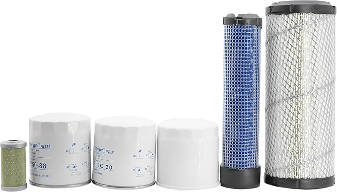 Filter Kit TC620-93230 HH164-32430 TC422-82620 1J800-43170 1G311-43380 Compatible with Kubota L3301 & L3901 w/D1803 Engine