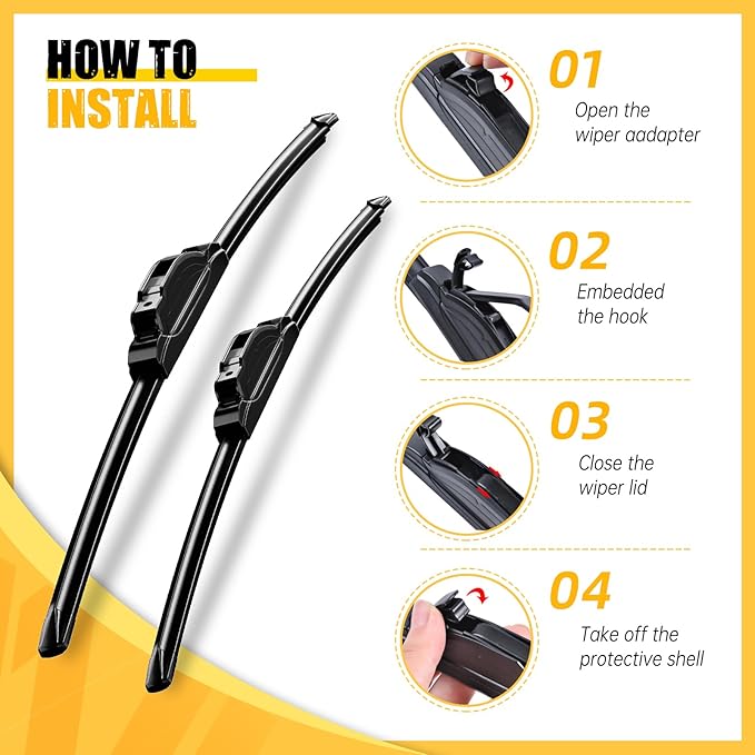 MIKKUPPA 15"+15" Windshield Wipers Blades Replacement for 2008-2018 Jeep Wrangler JK, 2007-2017 Jeep Wrangler, U/J Hook All Season Wiper Blades(Pack of 2)