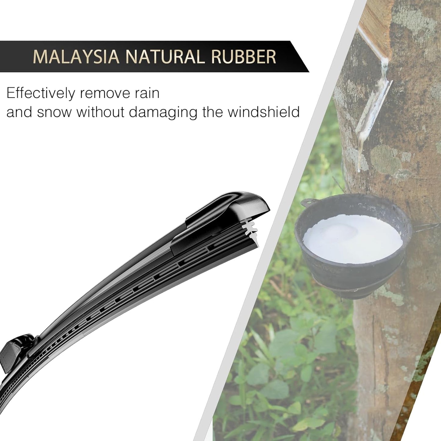 Windshield Wipers, 24" + 17" Wiper Blades, Compatible with Chevrolet Equinox 2017-2010, Ford Kuga 2011-2008, GMC Terrain 2017-2010 Windshield Wiper Blades, Double Service Life (Set of 4)