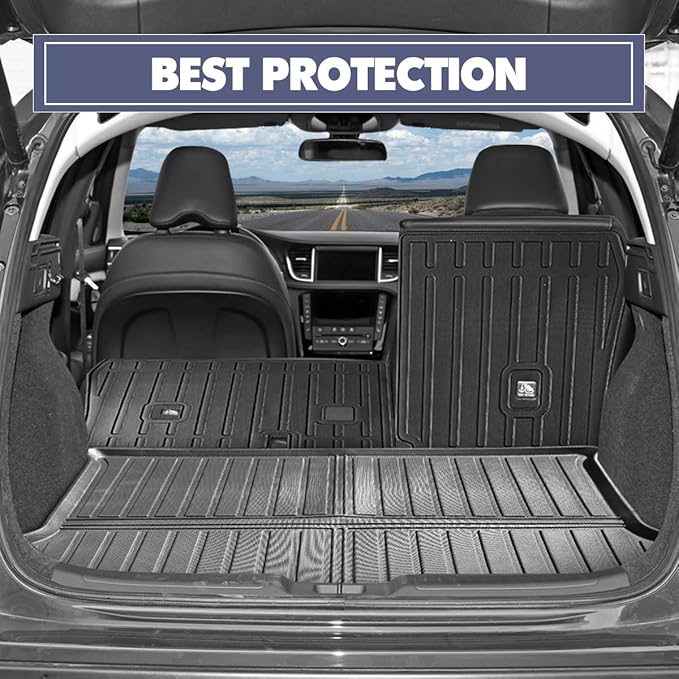 Car Mats Floor Mats Cargo Mats Backrest Mats Fit for 2019-2025 Infiniti QX50 & 2022-2025 Infinit QX55，All-Weather TPE Floor Cargo Trunk Liner Protector for 2019-2025 Infiniti QX50/ QX55 Accessories