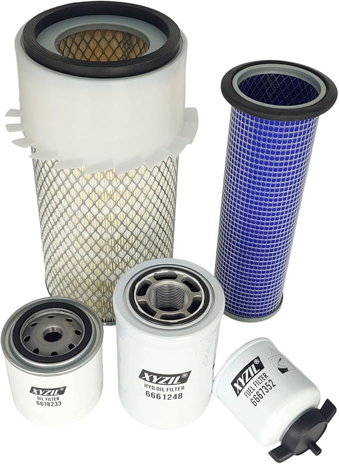 Service Filter Kit Compatible with Bobcat A300 S250 S300 S330 T250 T300 T320 Skid Steer Track Loader Old Style 6678233 6661248 6667352 6681475 6681474 HYD Engine Oil Air Fuel Filter w/Separator