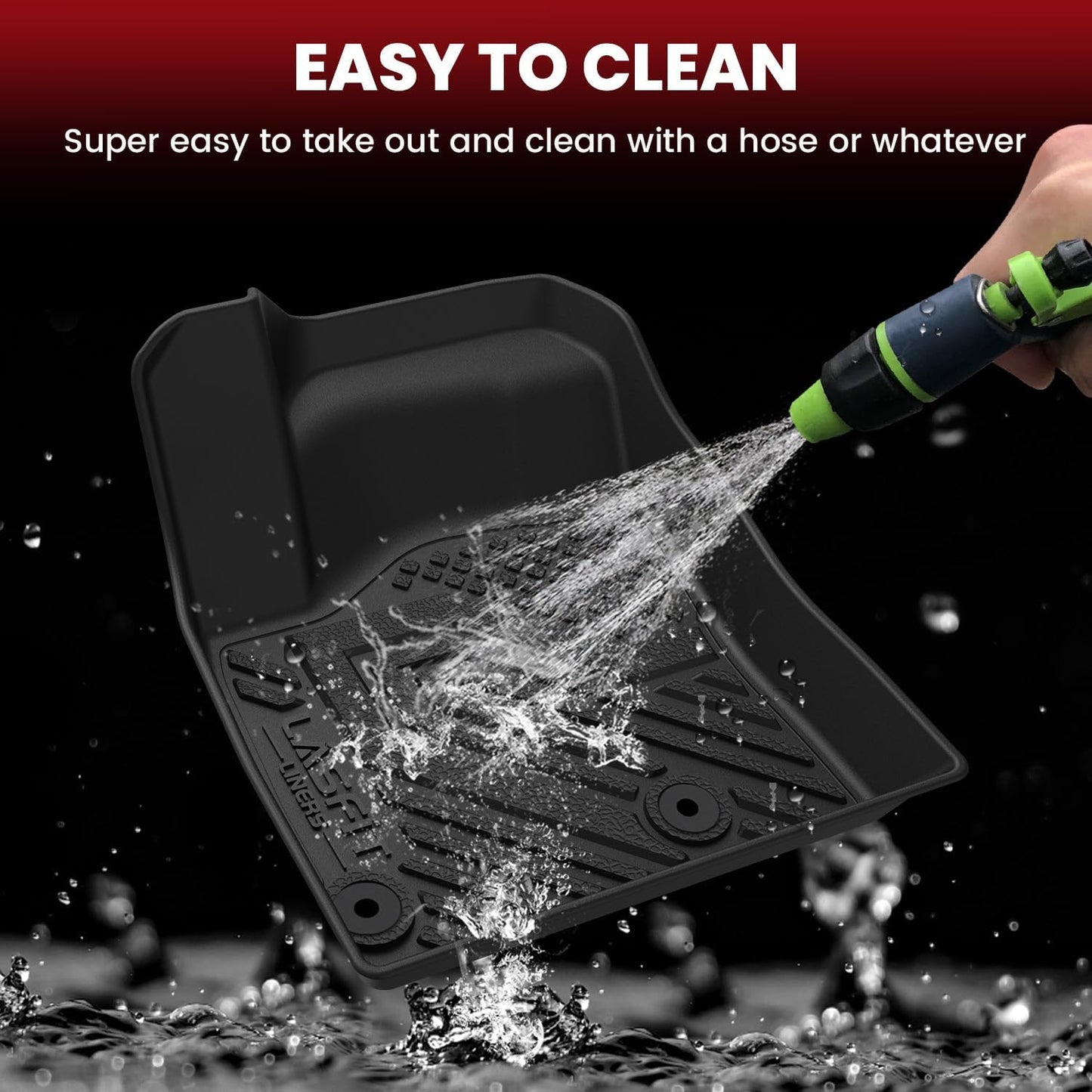 LASFIT Floor Mats & Backseat Cargo Mat for Mitsubishi Outlander 2022-2025 (Not Fit PHEV or Sport Models), TPE All Weather Protection Custom Fit 3 Row Rubber Floor Liners, Black, Easy to Clean