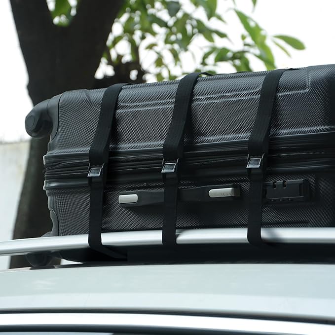 Tie Down Straps 4 Pcs Lashing Strap 19.7' x 1" Adjustable Heavy Duty Cam Buckle Cinch Straps for Cargo, Trucks, Luggage, Trailer, Motorcycle (Black)