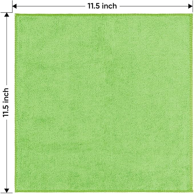 HOMEXCEL Green Microfiber Cleaning Cloth 20 Pack 11.5 x 11.5 Inch Microfiber Towels for Cars Ultra Absorbent Cleaning Rags Lint Free Cleaning Towels for Household Kitchen, Window Car