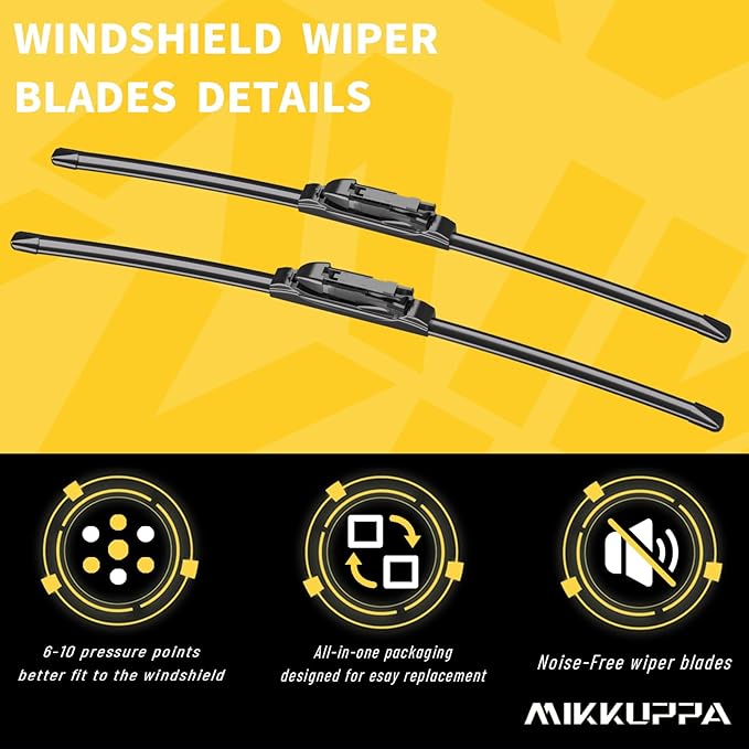 MIKKUPPA 22" + 22" Wiper Blades, Replacement for 2008-2013 Chevrolet Chevy Silverado 1500 2500HD 3500HD, 2005-2018 Tahoe Suburban, 2008-2013 GMC Sierra,OEM Front Windshield Wiper (Pack of 2)