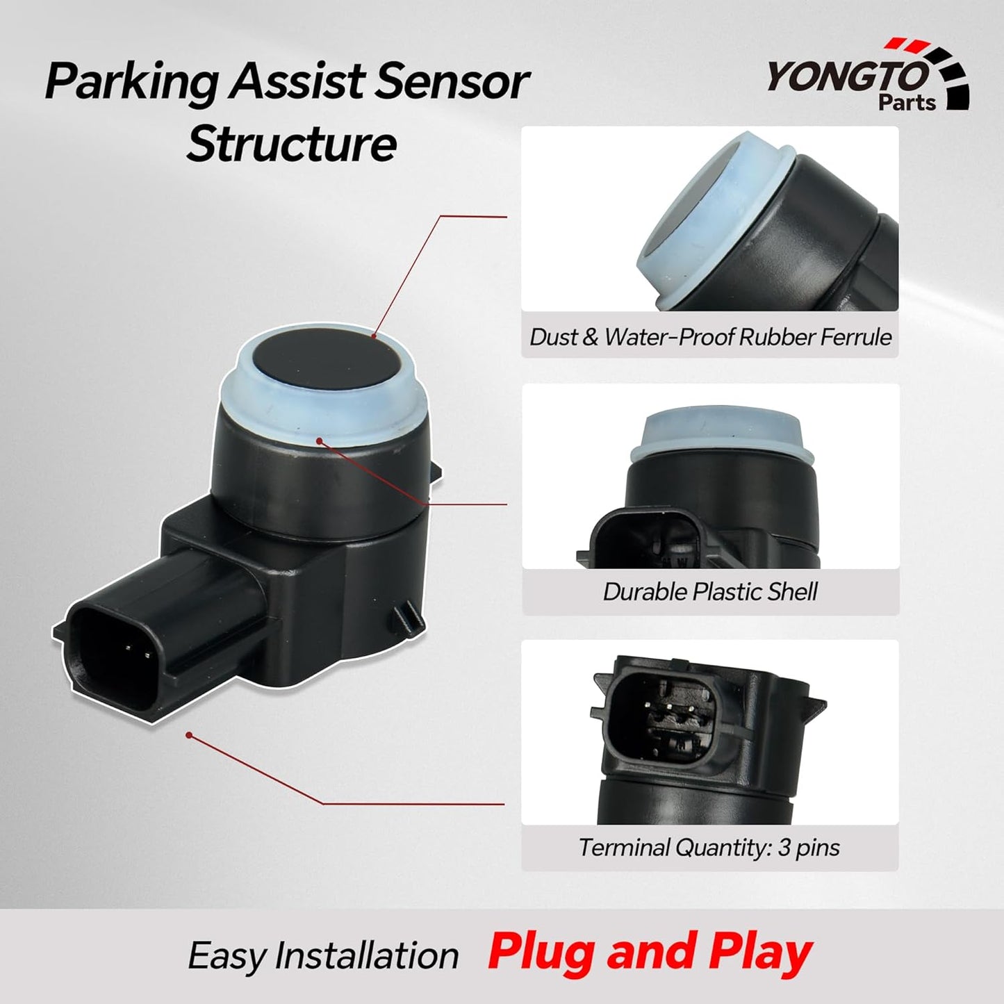 1EW63TZZAA 4Pcs Reverse Backup Parking Assist Sensor Compatible with Dodge Journey Charger Grand Caravan, Ram 1500 2500 3500, Jeep Grand Cherokee, Chrysler 300 Replace OE 1EW63AXRAA