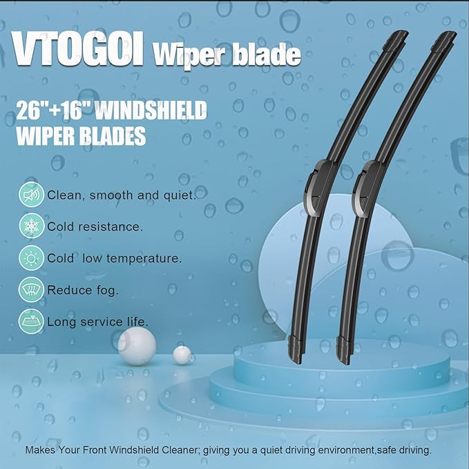 VTOGOI Windshield Wipers Replacement for Kia Sportage 2017-2022 Front Rear Wiper Blades and Rear Windshield Wiper Arm Set for My Car (Pack of 4)