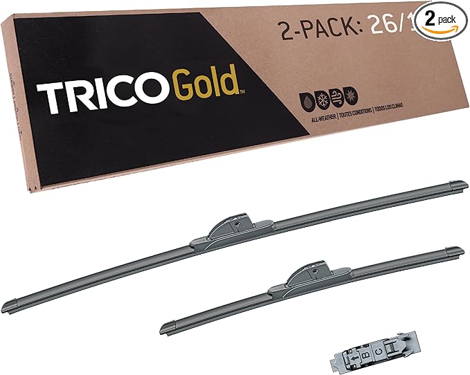 TRICO Gold™ (18-2617) 26 & 17 Inch Pack of 2 Automotive Replacement Windshield Wiper Blades for My Car Super Premium All Weather Beam Blade for Select Vehicle Models