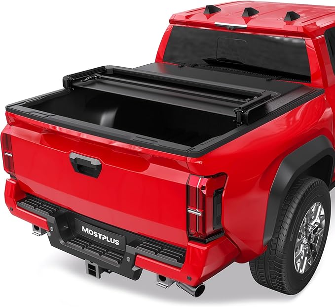 MOSTPLUS 5 FT Tri Fold Soft Truck Bed Tonneau Cover Compatible for 2005 2006 2007 2008 2009 2010 2011 2012 2013 2014 2015 Toyota Tacoma On Top Fleetside Cargo Bed
