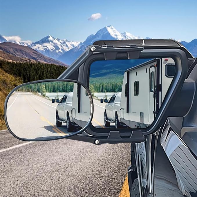 Mirror Extenders For Towing, Universal Clip-on Towing Mirrors 360 Degree Adjustable Extension Mirrors for Towing Trailer Truck, 2pcs