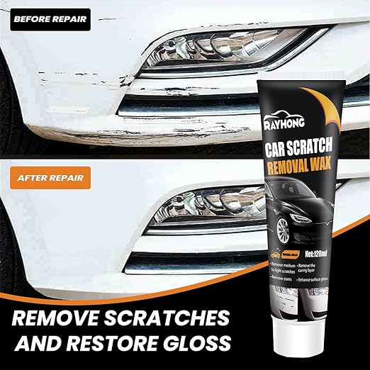 Car Scratch Remover for Vehicles, Deep Scratch Repair Paste with Polishing Wax, Paint Scratch Repair Kit with Wipe & Sponge for Car Paint Restoration