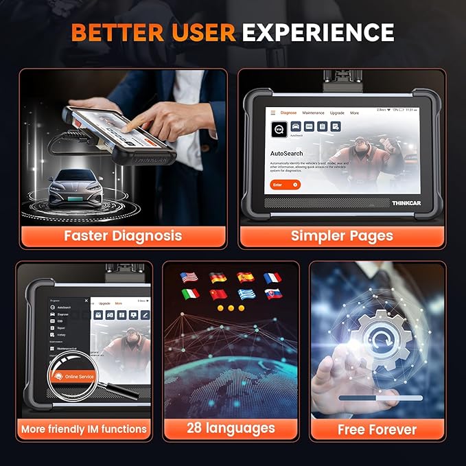 THINKCAR Bidirectional Scan Tool, Thinkscan 672 All System OBD2 Scanner Diagnostic Tool, 28 Reset,Scanner for Car with Active Test, FCA Autoauth,CANFD, Free Lifetime Upgrade,Automotive Diagnostic Tool