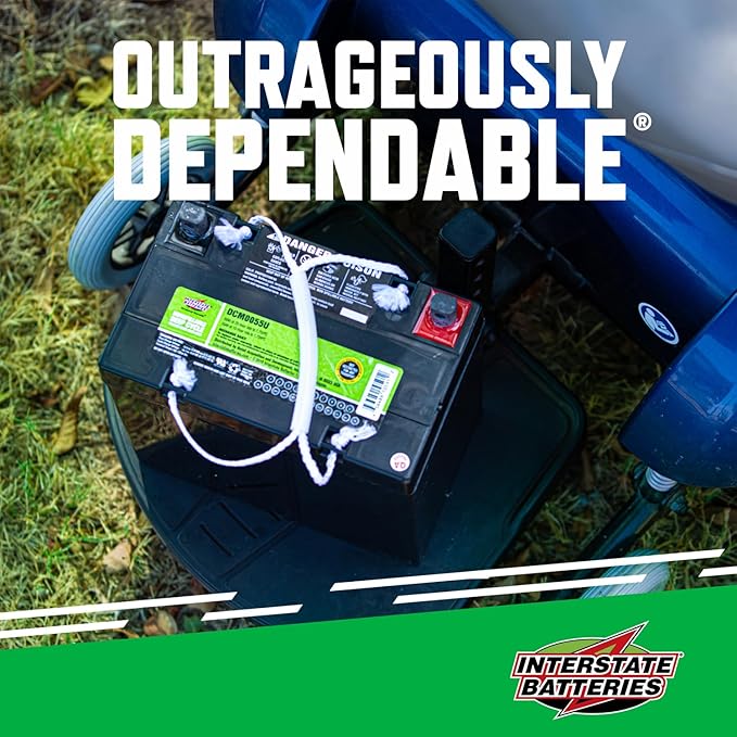 Interstate Batteries 12V 55Ah Deep Cycle Mobility Battery Group 22NF VRLA SLA AGM (UT Terminal) Rechargeable Replacement for ATVs, Scooters, Wheelchairs, Trolling Motors (DCM0055U)