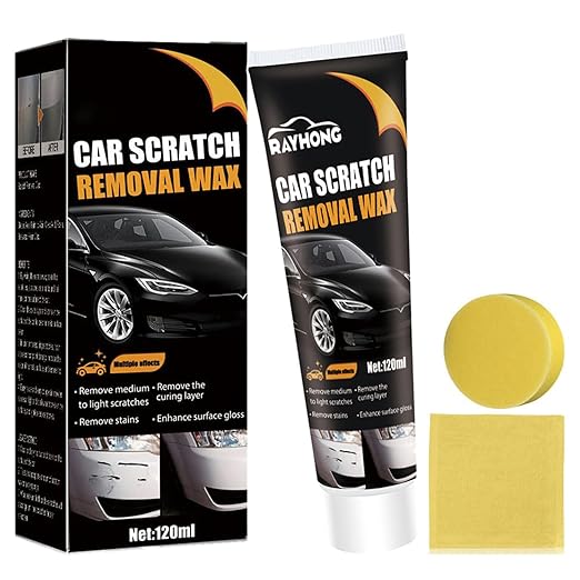 Car Scratch Remover for Vehicles, Deep Scratch Repair Paste with Polishing Wax, Paint Scratch Repair Kit with Wipe & Sponge for Car Paint Restoration