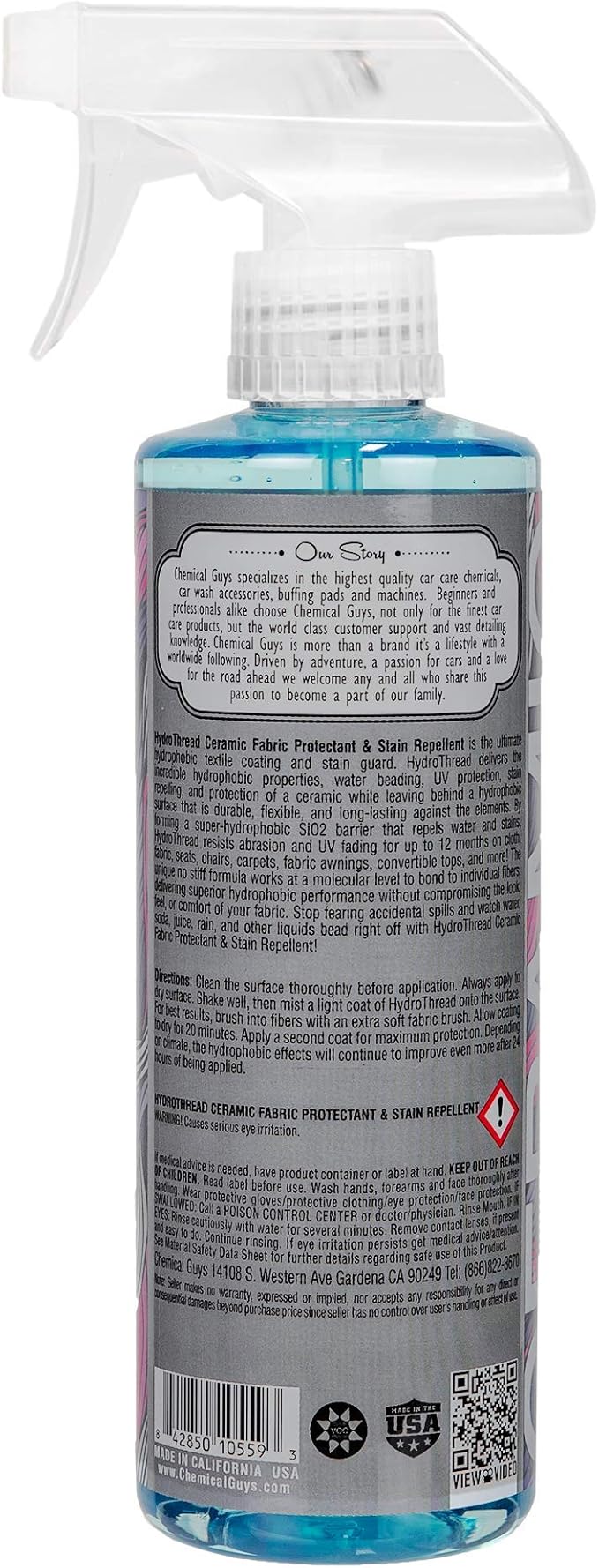 Chemical Guys SPI22616 HydroThread Ceramic Fabric Protectant & Stain Repellent (Works on Fabric, Carpet & Upholstery), 16 oz.