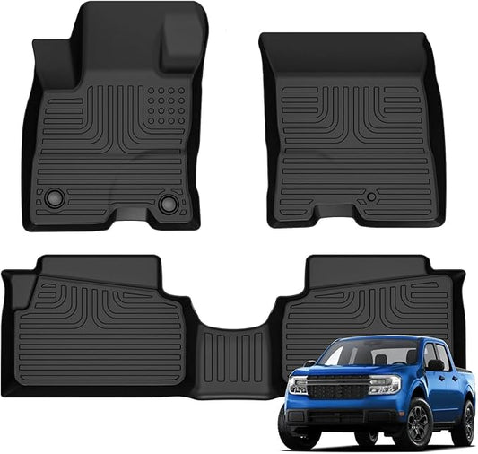 Floor Mats for Ford Maverick Hybrid 2022-2025 All Weather Automotive TPE Liners Set Anti-Slip Waterproof Floor Liners Accessories, Black