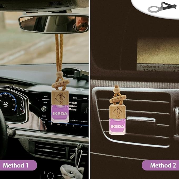 Car Air Freshener | Square Hanging Car Scent with Vent Clip Bottle | Long Lasting Fragrance | Essential Oil Diffuser | Odor Eliminator Deodorizer (Square-Cliff Path)