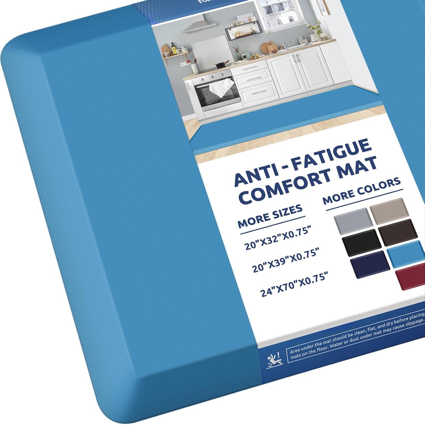 KitchenClouds Kitchen Mat Cushioned Anti Fatigue Rug 24"x70" Waterproof, Non Slip, Standing and Comfort Desk/Floor Mats for House Sink Office (Green)