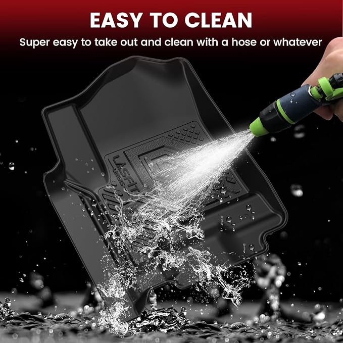 LASFIT Floor Mats & Cargo Liner with Backrest Mat 2015-2020(Only 7 Seat) for Chevy Suburban & GMC Yukon XL(Only Yukon XL, Not Fit Yukon), All Weather TPE Custom Fit Car Floor Liner, Not Fit 8/9 Seats