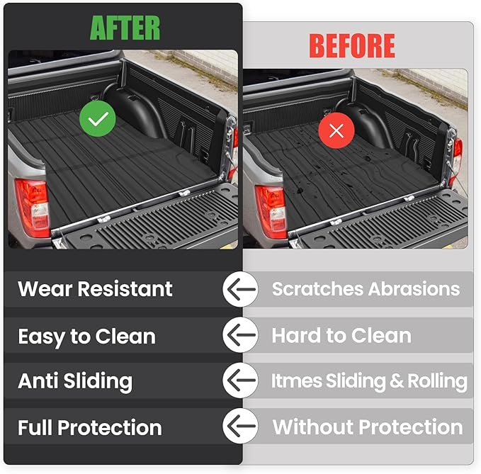 AUXKO All Weather Truck Bed Mat for Chevrolet Chevy Colorado & GMC Canyon 2025 2024 2023 5FT Bed Vehicle Cargo Liner Colorado Canyon Accessory