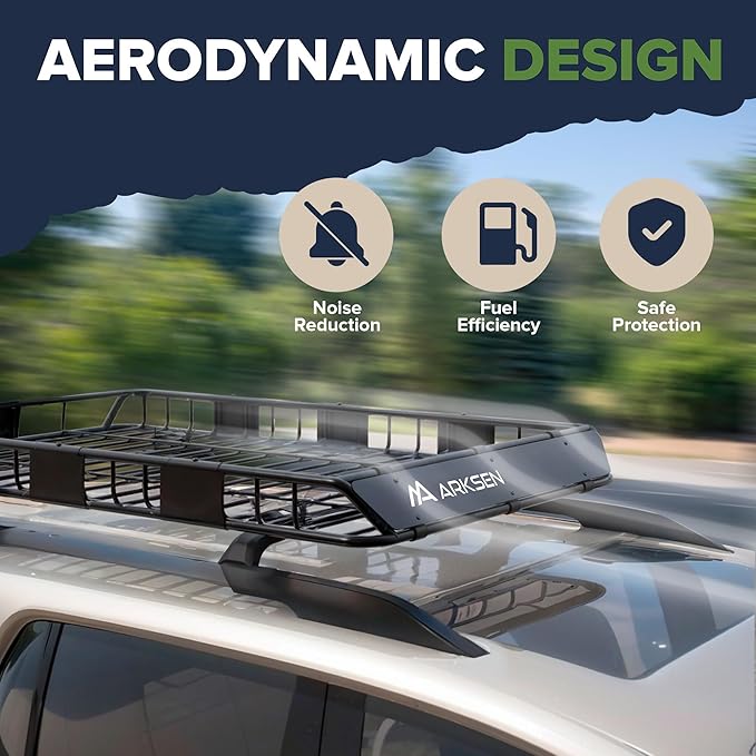ARKSEN 64 x 39 x 5 Inch Upgrade Universal Roof Rack - 150Lbs Capacity Heavy Duty Rooftop Cargo Carrier with Extension for Car, SUV & Pickup, Durable Steel, Easy Install, Spacious Storage