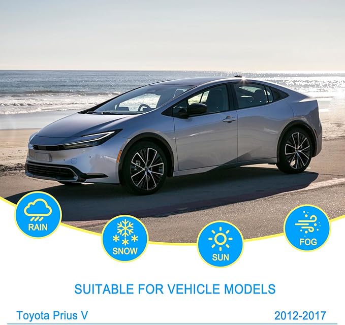 CJPPPZIW® Windshield Wipers-26"+19"+11" Replacement for 2012 2013 2014 2015 2016 2017 Toyota Prius V Premium All-Season Front and Rear Wiper Blades,Original Factory Quality(Pack of 3)