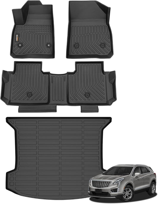 Binmotor-Floor Mats & Cargo Liner for Cadillac XT5 2017-2025, All Weather Car Floor Mat TPE Rubber Mats Cargo Mat Trunk Mat for Cadillac XT5 Accessories