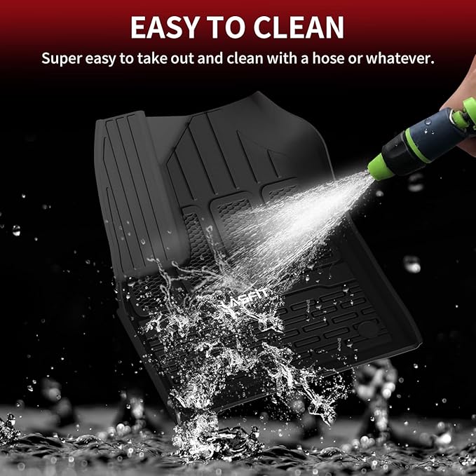 LASFIT Floor Mats for Jeep Grand Wagoneer/Grand Wagoneer L 2022 2023 2024 2025 7 Seats (NOT Fit for 8-Seat) All Weather TPE Custom Fit Car Mats Floor Liners 1st & 2nd & 3th Row, Black