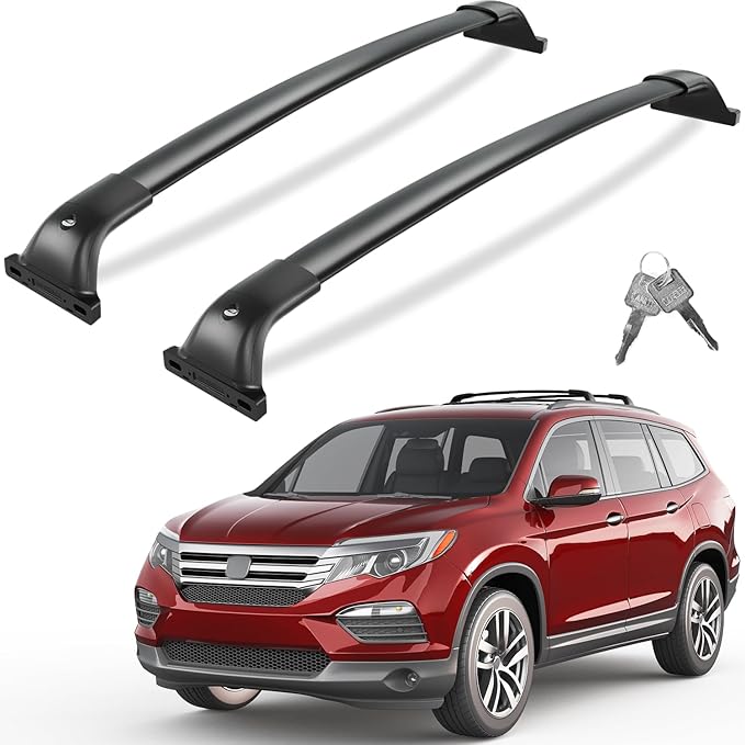 Tuyoung All Aluminum Roof Rack Cross Bars Compatible with Honda Pilot 2016-2022 with Flush Rails, 260lbs Lockable Crossbars Rooftop Cargo Bag Kayak Luggage Snowboard Carrier Kayak Bike Accessories