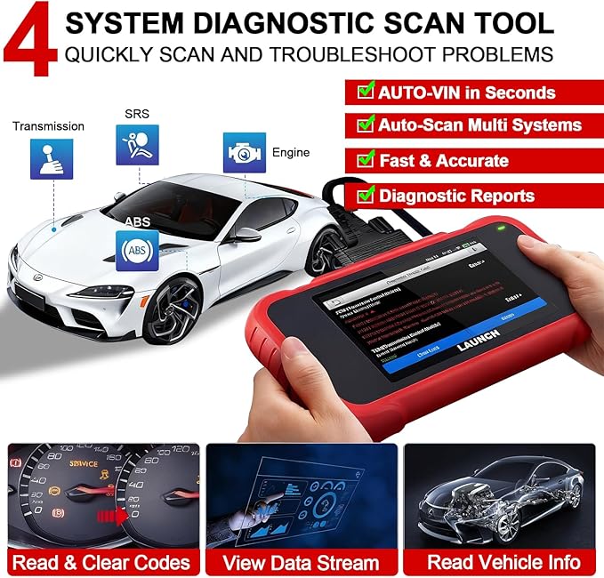 LAUNCH CRP123I V3.0 Elite OBD2 Scanner Diagnostic Tool, 2025 New Code Reader for Cars and Trucks, Engine ABS SRS Transmission Car Scanner, Lifetime Free Update, Oil/EPB/DPF/SAS/BMS Throttle Relearn