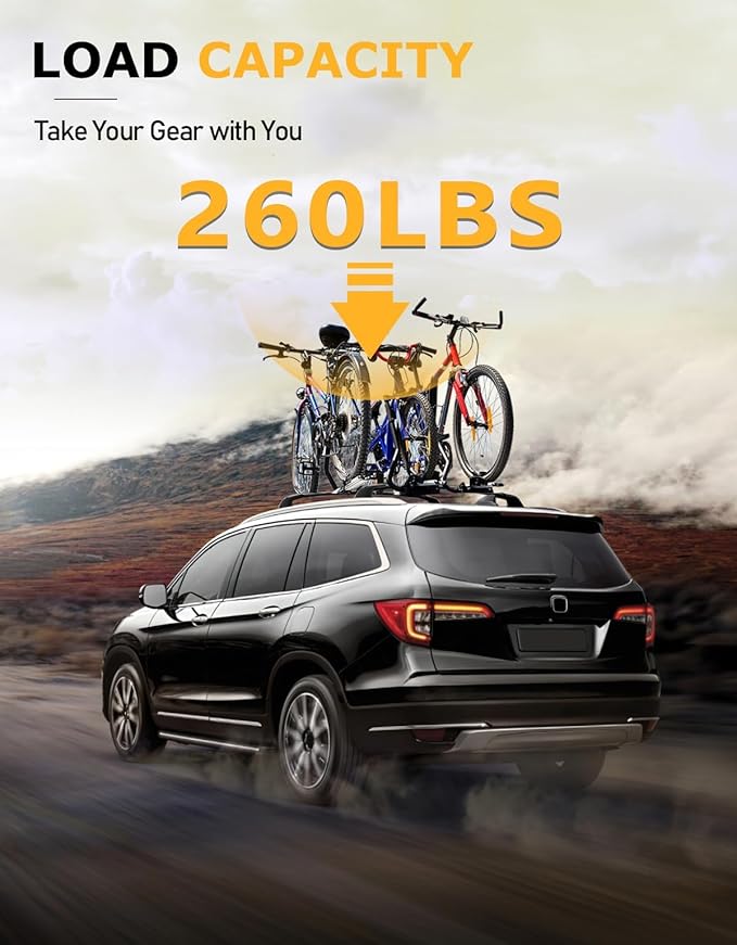 Tuyoung All Aluminum Roof Rack Cross Bars Compatible with Honda Pilot 2016-2022 with Flush Rails, 260lbs Lockable Crossbars Rooftop Cargo Bag Kayak Luggage Snowboard Carrier Kayak Bike Accessories
