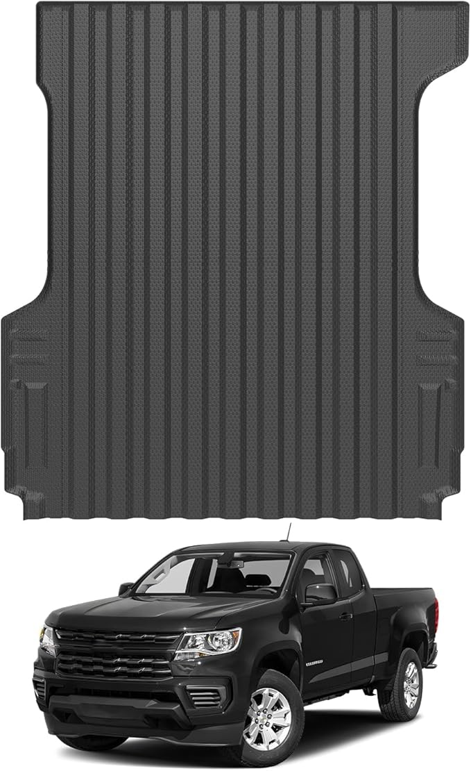 Ecarzo 2024 Upgraded Bed Mat Compatible with 2015-2022 Chevy Chevrolet Colorado/GMC Canyon Accessories 5FT Bed Liner TPE Cargo Mats Heavy Duty Rear Trunk Mat All Weather Protection