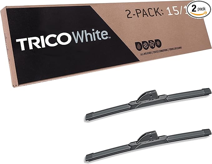 TRICO White 15" + 15" Extreme Weather Premium Winter Automotive Replacement Windshield Wiper Blades (Set of 2), Passenger and Driver Side All-Weather Beam Wiper Blades for Select Vehicle Models