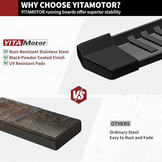 YITAMOTOR Running Boards Compatible with 2019-2025 Dodge Ram 1500 Crew Cab New Body Style Nerf Bars Side Step (Exclude 1500 Classic)