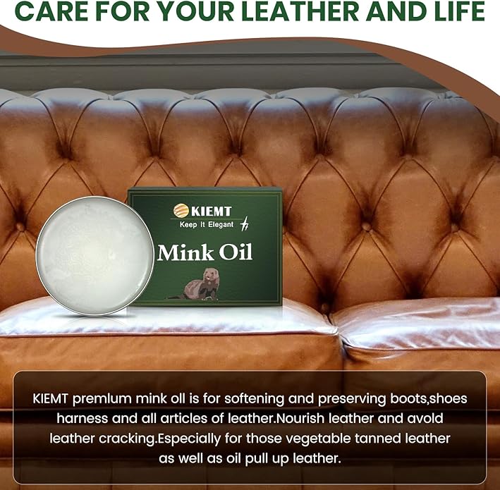 Premium Mink Oil Leather Conditioner & Cleaner - All-in-One Leather Care Kit for Boots, Shoes, Sofas, and More!
