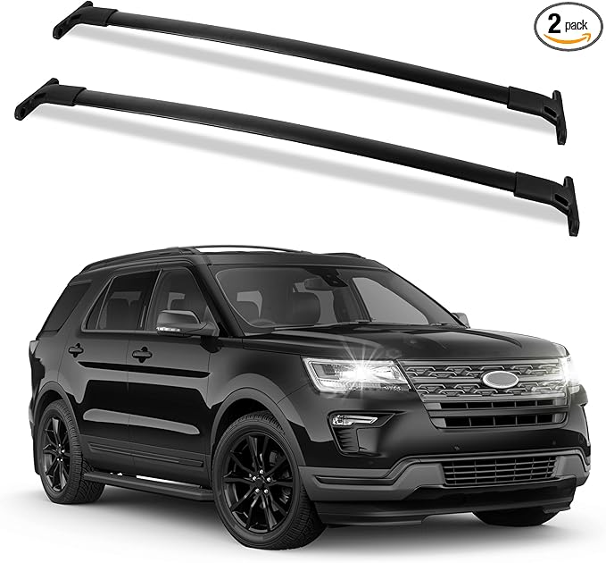FLYCLE Roof Rack Crossbars Compatible with 2016-2019 Explorer, Car Cargo Roof Racks Cross Bars Rooftop Luggage Kayaks Bicycles Snowboard Canoe Carrier Cargo Bag