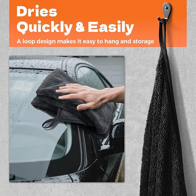 3-Pack Microfiber Towels for Cars (36"x24") - Car Drying Towel, Ultra Soft & Absorbent, Streak-Free & Scratch-Free, Car Towels Drying for Auto Detailing, Trucks, SUVs