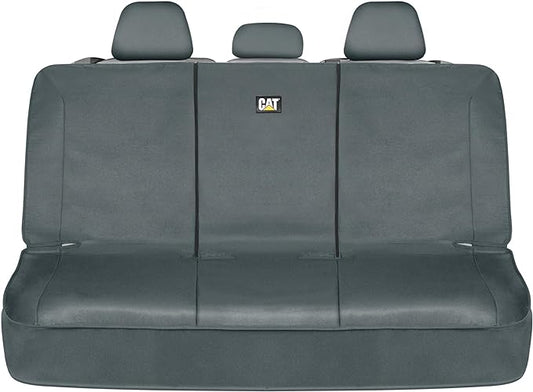 CAT Flexfit™ Gray Rear Seat Cover for Car, SUV, & Truck - Durable Canvas Material Back Car Seat Covers 60/40 Split Bench Protector - Back Seat Cover & Back Seat Protector Interior Accessories
