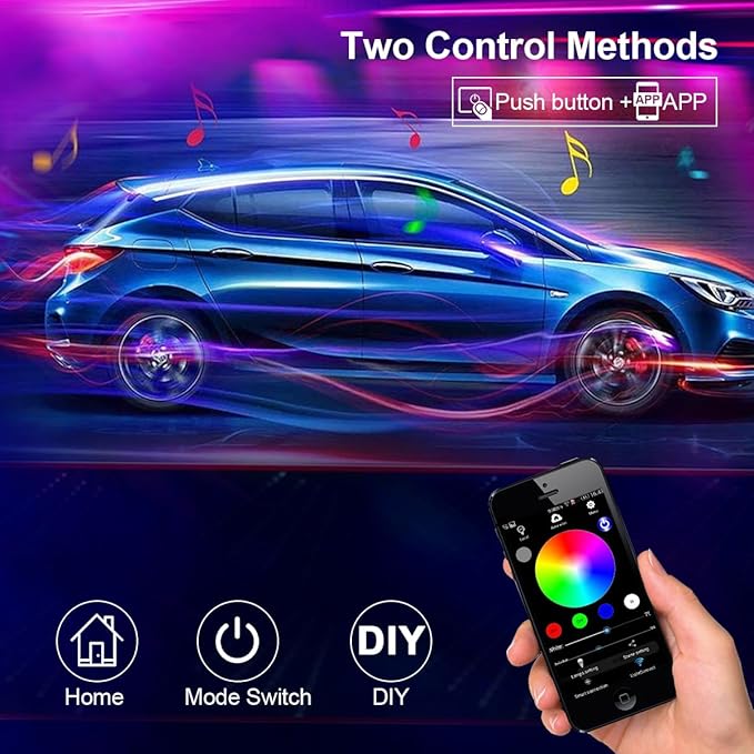 Dreamcolor Acrylic Interior Car LED Strip Light,RGB 10 in 1 Ambient Lighting Cars with Wireless APP,175 Inches 600 LED Music Sync Led Lights Kits,16 Million Car Interior Lights