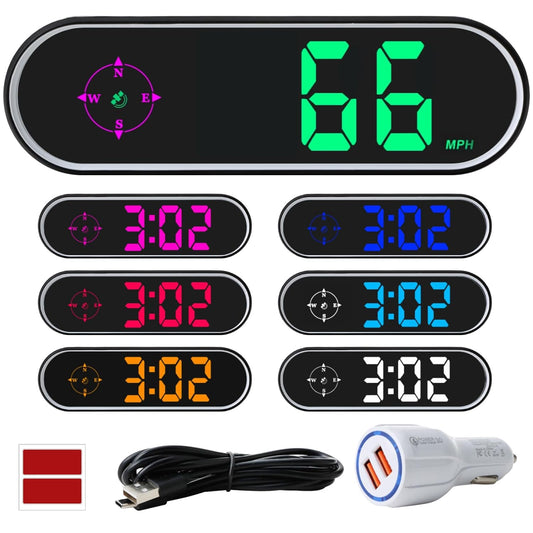 GPS Digital Speedometer for Car MPH, Universal HUD Speed Meter with LED Large Font & USB Cable, Plug and Play for Truck Motor SUV Golf Cart All Vehicles (Contain Car Charger Adapter)