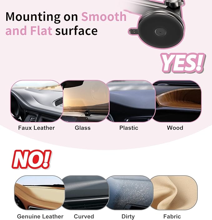 for MagSafe Car Mount Charger Dash/Windshield/Vent Wireless Car Charger with [LED Light], Magnetic Phone Holder for Car for iPhone 17 16 15 14 13 12 Series, Fit MagSafe Accessories (Pink)