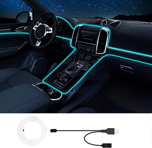 Interior Car LED Strip Lights, RGB USB Car Ambient Lighting with Fiber Optic, EL Wire Car Accessories