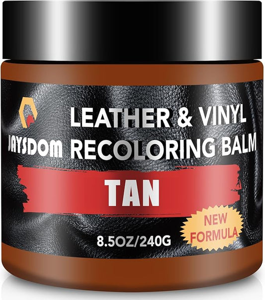 Leather Recoloring Balm, Leather Repair Kit, Leather Dye, Leather Color Restorer, Leather Scratch Remover, Leather Couch Paint, Repair, Leather Scratch Repair, Leather Restorer(Tan)