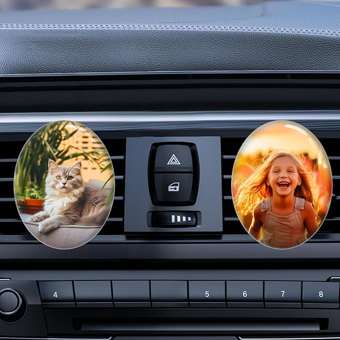 Personalized Car Air Vent Clip with Your Photo and Text,Custom Different Scents Car Air Vent Clip,Interior Decoration,Decorative Accessories