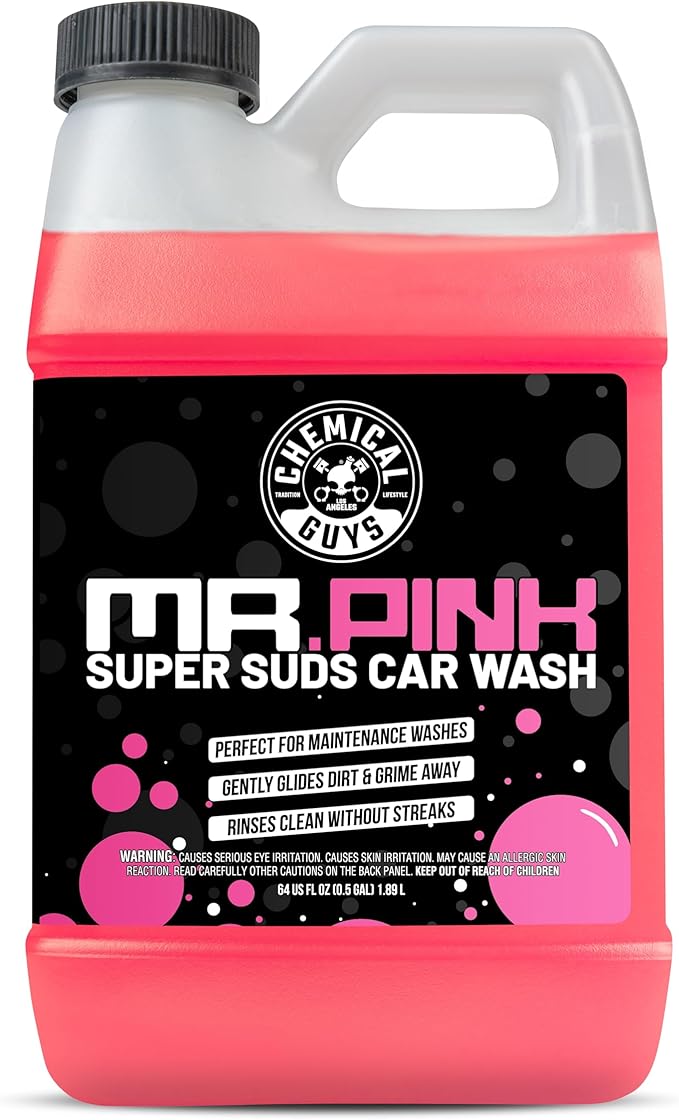 Chemical Guys Mr. Pink Car Wash Soap - 64 oz Super Suds Auto Shampoo for Cannon, Blaster, or Bucket Wash - pH Balanced, Safe on Wax, Sealant, Ceramic, and Clear Coat Finishes