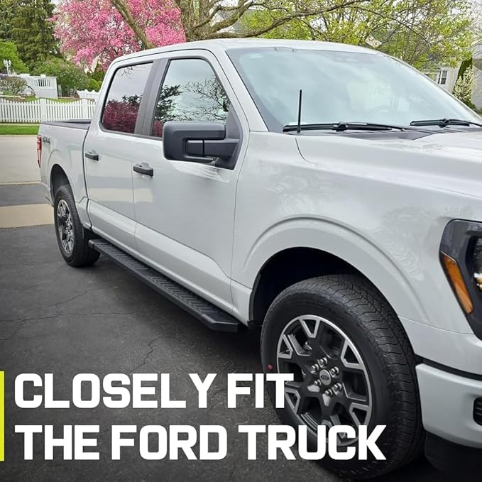 COMNOVA Running Boards Compatible with 2004-2014 Ford F-150 Crew Cab (4 Full-Size Doors), 6 Inch Step Pad Design, F150 Step Bars Side Steps Made with Carbon Steel, OE Style.